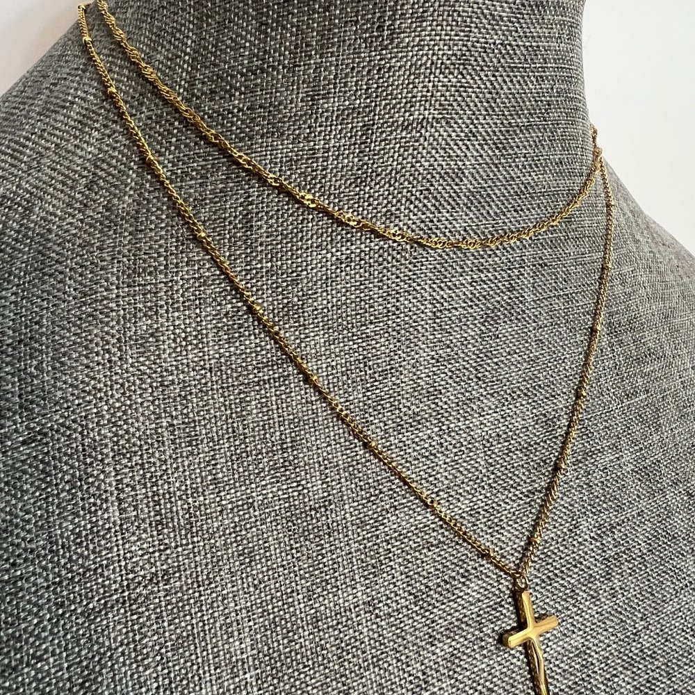 Layered Cross Necklace Women Cross Choker Necklace Faith Jewelry Cross Necklace - Picture 5 of 14